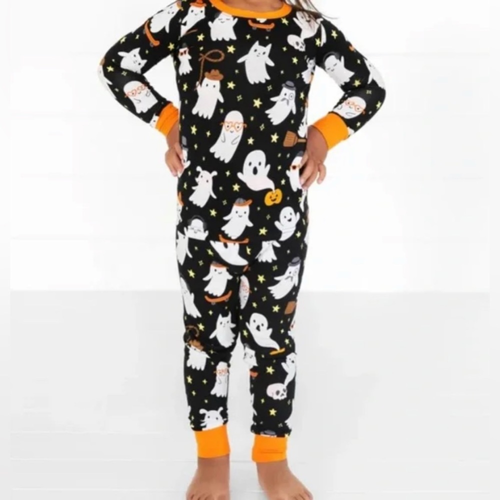 Little Sleepies Black and Orange Ghost Pajama Set